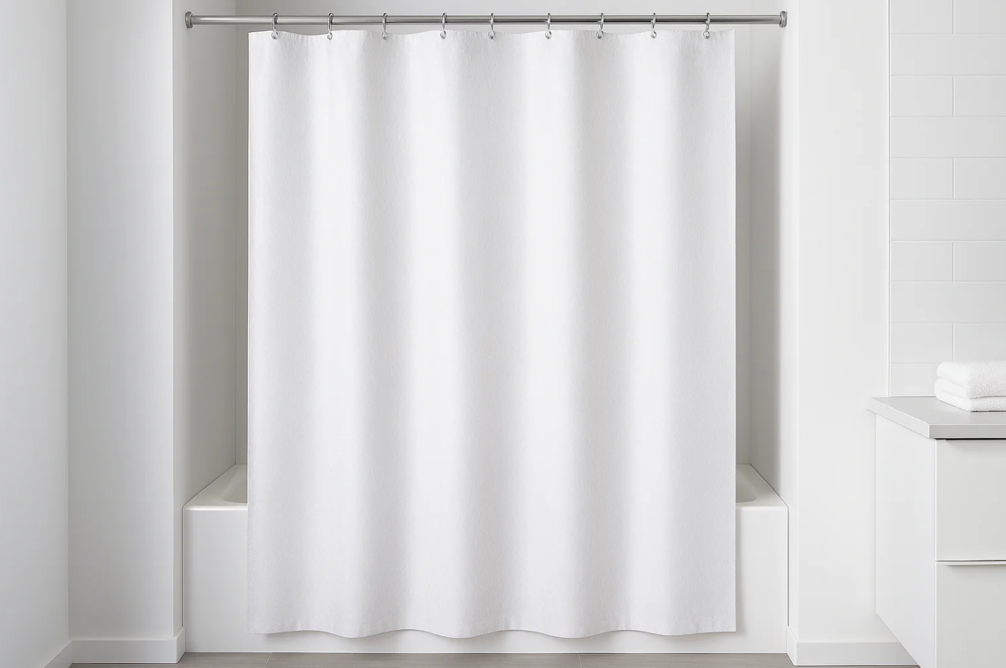 Cortina Box Impermeável Branca - 180x200cm Anti-Mofo