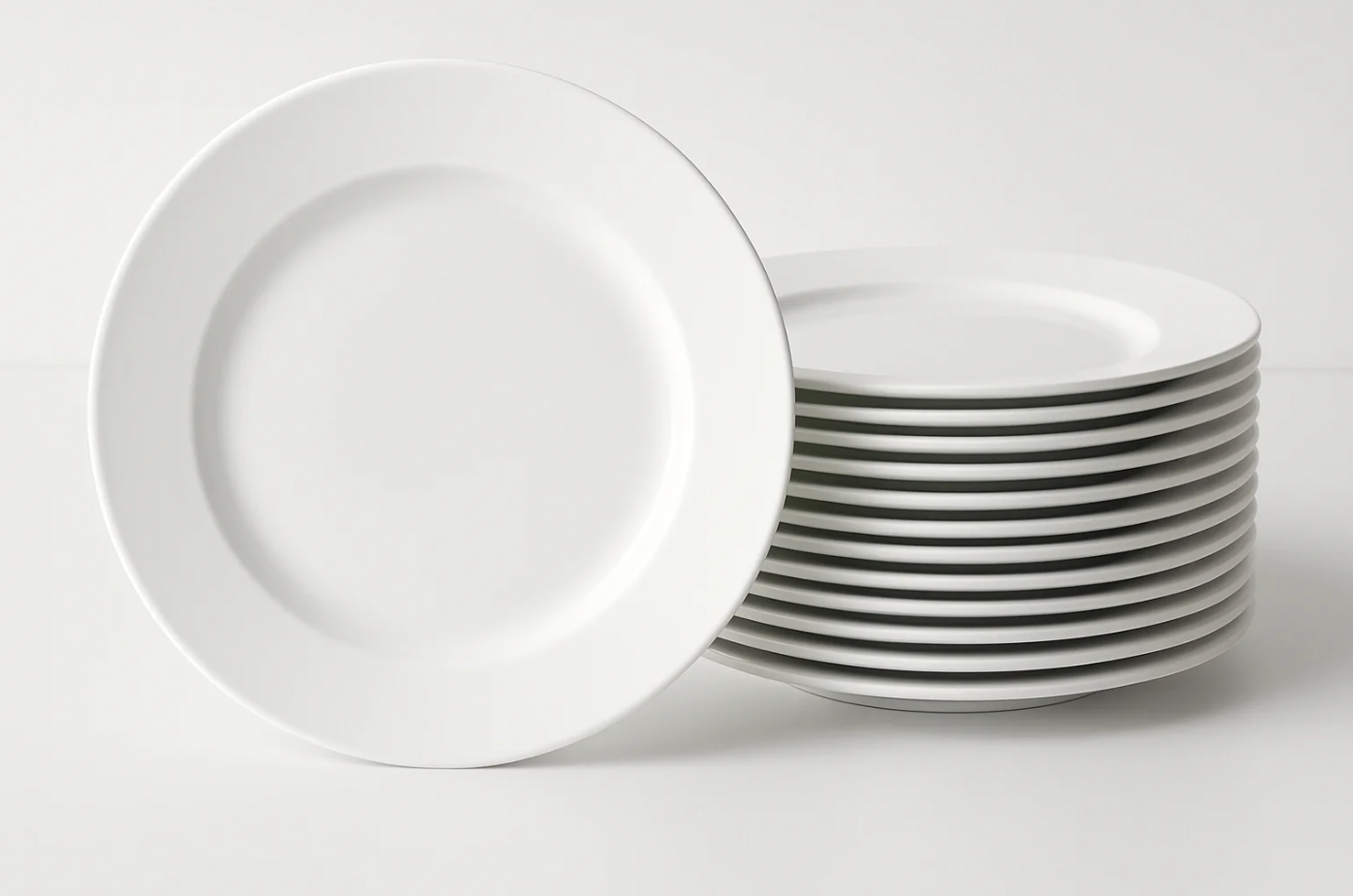 Conjunto 6 Pratos Rasos Brancos Cerâmica - 26cm