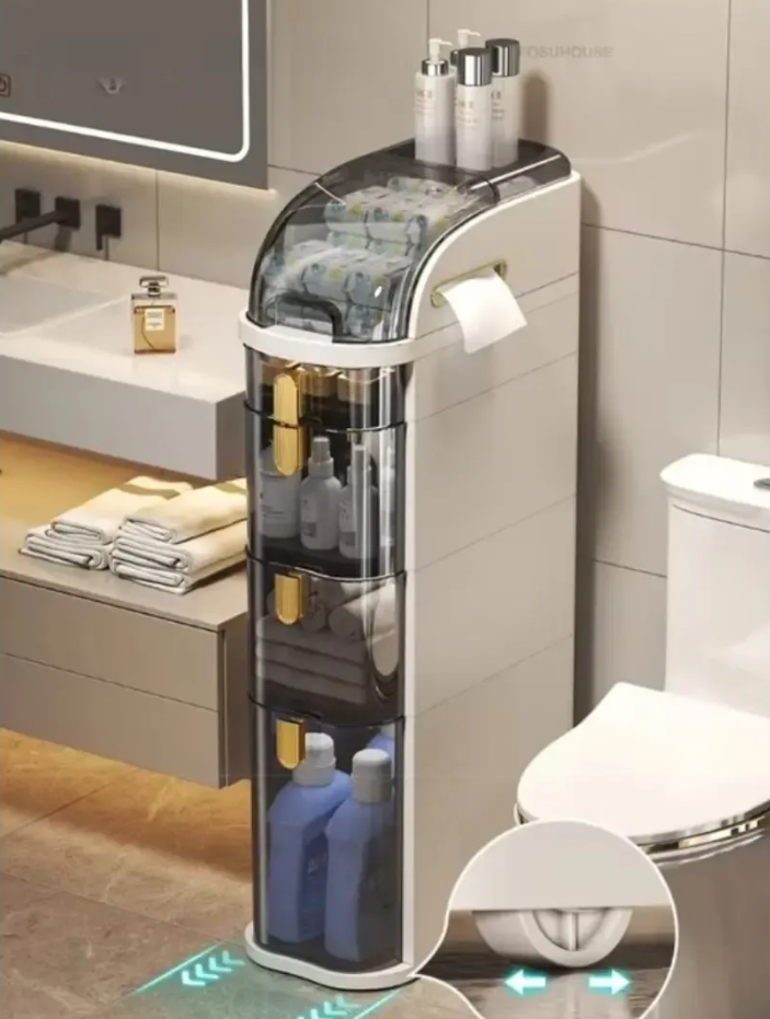 Gaveteiro Organizador FlexMove™  Multiuso com Rodinhas para Banheiro, Quarto, Cozinha e Lavanderia