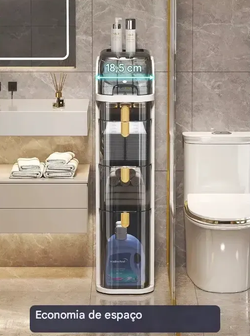 Gaveteiro Organizador FlexMove™  Multiuso com Rodinhas para Banheiro, Quarto, Cozinha e Lavanderia